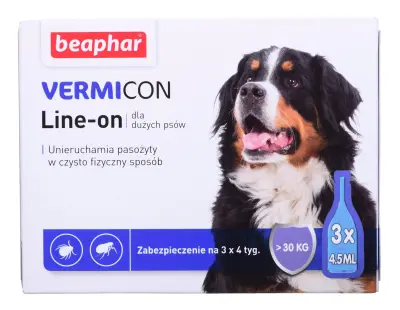 BEAPHAR VERMIcon Line-on Dog L - kapljice proti parazitom za pse - 3x 4,5 ml