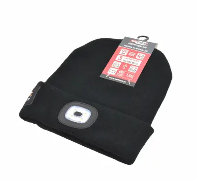 Awtools klobuk z LED svetilko 120lm črno