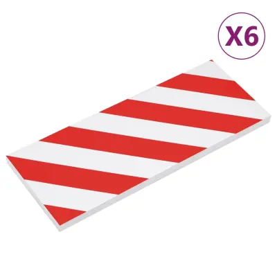 vidaXL Stenska zaščita 6 kosov rdeča in bela 50x20x2 cm EVA pena
