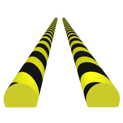 vidaXL Kotna zaščita 2 kosa rumena in črna 4x3x100 cm PU