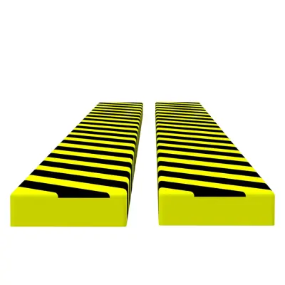 vidaXL Kotna zaščita 2 kosa rumena in črna 6x2x101,5 cm PU