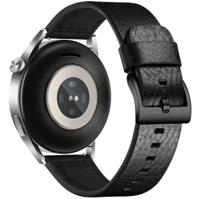 Pristen usnjen pašček za uro 20 mm za pametne ure Huawei & Samsung Black 22 mm