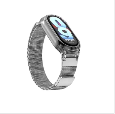 Pašček za uro za Xiaomi Mi Band s prozornim ohišjem Silver  Xiaomi Mi Band 3/4/5/6