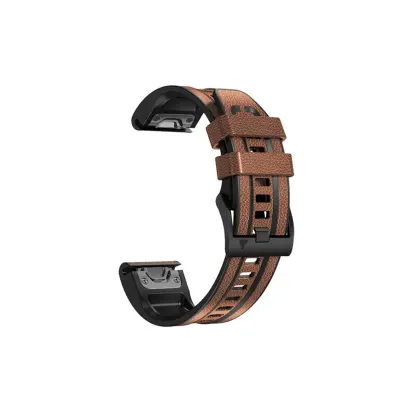 Usnjen pašček za uro Garmin Fenix 7 Pro/7X Brown 22 mm