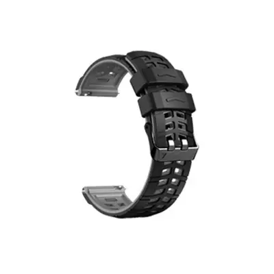 Univerzalni silikonski pašček za uro z dvojnimi vrstami Black+Grey
