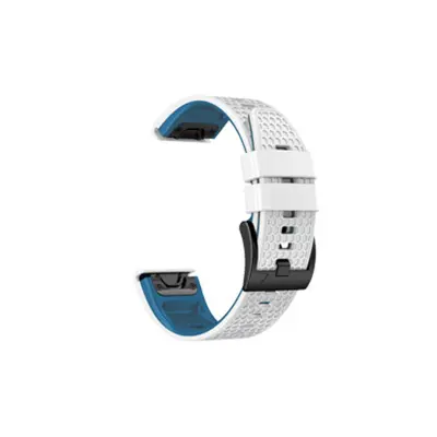 Silikonski pašček za uro Garmin Fenix 7/7x/6/6x White + Blue