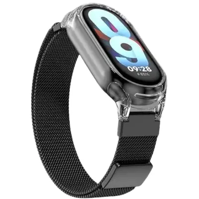 Pašček za uro za Xiaomi Mi Band s prozornim ohišjem Black  Xiaomi Mi Band 8