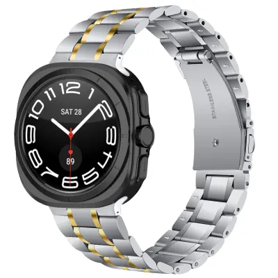 Pašček za uro iz nerjavečega jekla za Samsung Galaxy Watch 7 Ultra 47MM Sliver + Gold