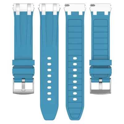 Vrhunski silikonski pašček za uro 20 mm za Garmin, Samsung, Huawei (srebrna zaponka) Blue
