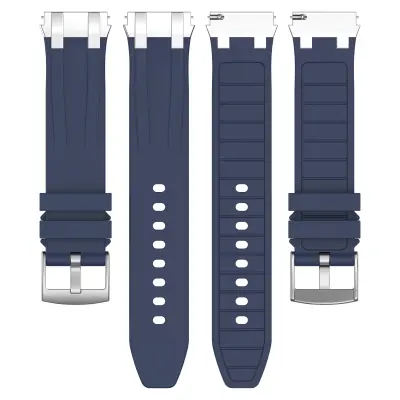 Vrhunski silikonski pašček za uro 20 mm za Garmin, Samsung, Huawei (srebrna zaponka) Navy Blue