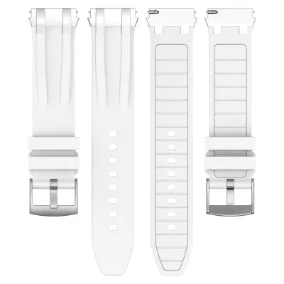 Vrhunski silikonski pašček za uro 22 mm za Garmin, Samsung, Huawei (srebrna zaponka) White