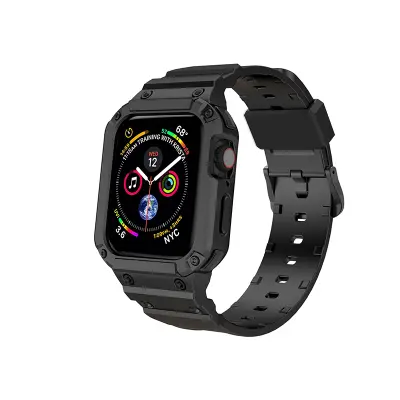 TPU pašček za uro za Apple Watch Series 7/6/5/4/3/2 Black 42/44/45 mm