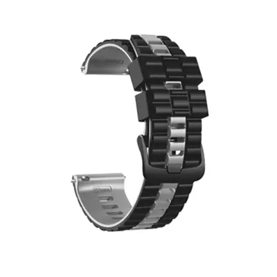 Silikonski pašček za uro za Huawei GT3 & Samsung Galaxy Watch 3 Black+Grey
