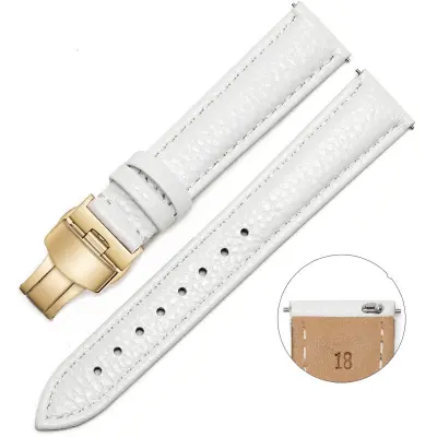 Nadomestni pas za uro z liči vzorcem White 18 mm