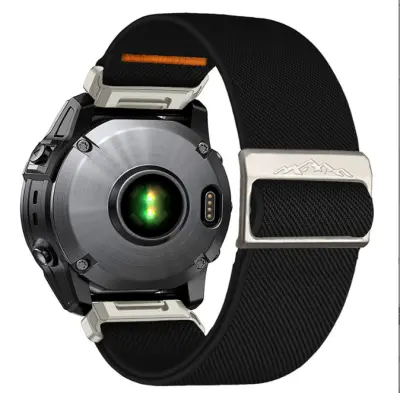 Najlonski elastični pašček za uro Garmin Descent MK3i Black 26 mm