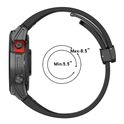 20 mm silikonski trak za Garmin Epix Pro 42 mm/Fenix 7S/Fenix 7S Pro Black