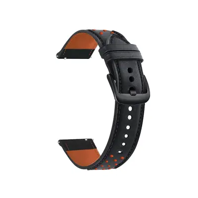 Usnjen pašček za uro s šivi in pikami za HUAWEI GT3 Pro Black 22 mm