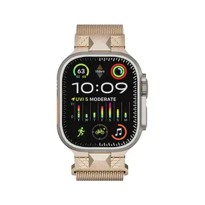 Pašček iz nerjavečega jekla za Apple Watch 42/44/45/49 mm PinkGold