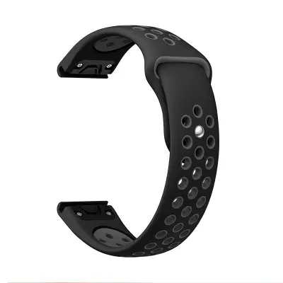 Silikonski pašček za uro Garmin Fenix Series Black+Grey