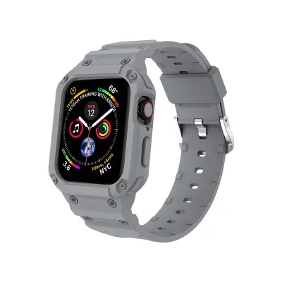 TPU pašček za uro za Apple Watch Series 7/6/5/4/3/2 Grey