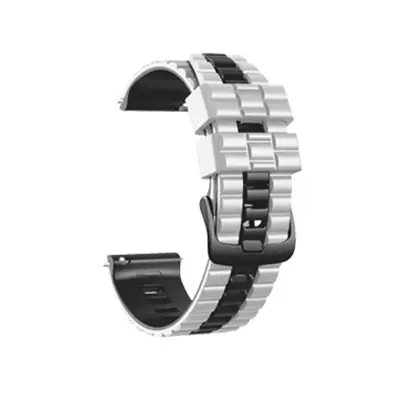 Silikonski pašček za uro za Huawei GT3 & Samsung Galaxy Watch 3 White+Black