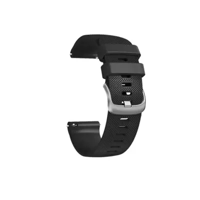 Silikonski pas za uro 22 mm - združljiv z Garmin, Samsung, Huawei in drugimi Black