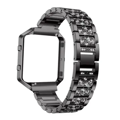 Pašček za uro z zaščitnim okvirjem za Fitbit Blaze Black