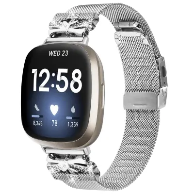 Pašček za uro iz nerjavečega jekla za Fitbit Versa3/4/Sense 2 Silver
