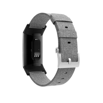 Canvas Najlonski Pašček za Uro za Fitbit Charge 3 Grey