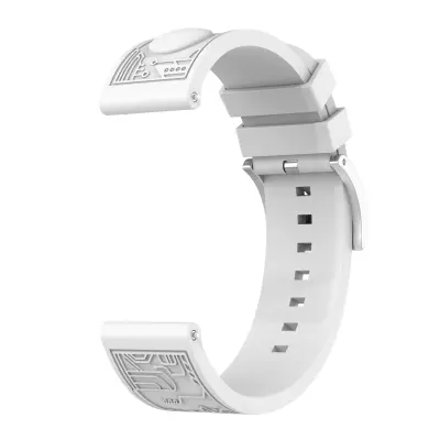 20 mm silikonski pas za uro Samsung Germin Huawei White