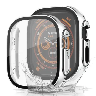 Ovitek+zaščitna folija za Apple Watch 9/8/7 45 mm Silver