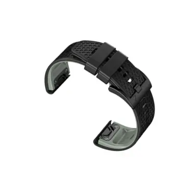 Silikonski pašček za uro Garmin Fenix Series Black+Grey