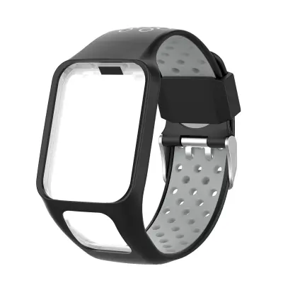 Silikonski pašček za pametno uro TomTom Black+Grey