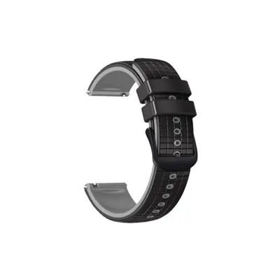 Silikonski pašček za uro za SAMSUNG Galaxy Watch 3 & Garmin Forerunner 255 Black+Grey 22 mm