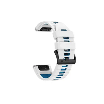 Silikonski pašček za uro Garmin Fenix Series White + Blue 26 mm