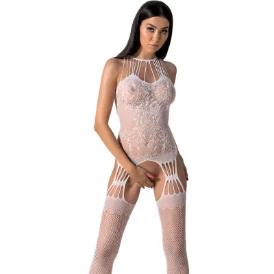 PASSION - BS095 BELA BODYSTOCK ENA VELIKOST BLANCO TALLA 1