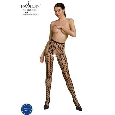 PASSION - ECO BODYSTOCKING COLLECTION ECO S007 BLACK GRO ENA VELIKOST