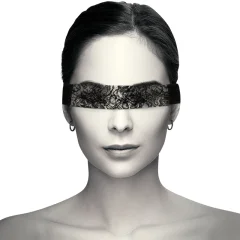 Coquette Chic Desire - črna čipkasta maska ​​s trakom
