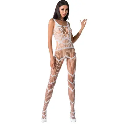 PASSION WOMAN BS058 BODYSTOCK BELA ENA VELIKOST BLANCO ENA VELIKOST