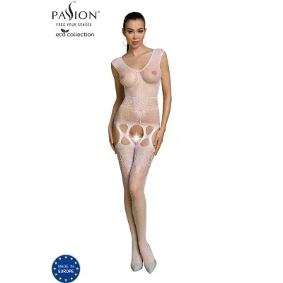 PASSION - ECO COLLECTION BODYSTOCK ECO BS014 WHITE BLANCO ENA VELIKOST