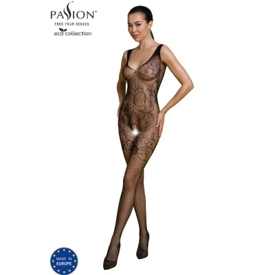PASSION - ECO BODYSTOCKING COLLECTION ECO BS012 BLACK GRO ENA VELIKOST