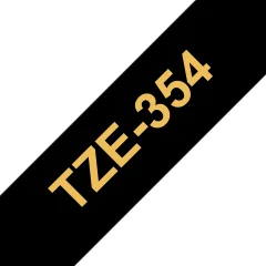 Brother Tze-354 združljiv laminirani trak - 24 mm x 8 metrov zlat/črn