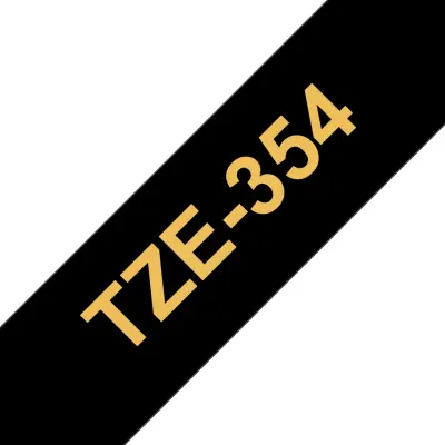 Brother Tze-354 združljiv laminirani trak - 24 mm x 8 metrov zlat/črn