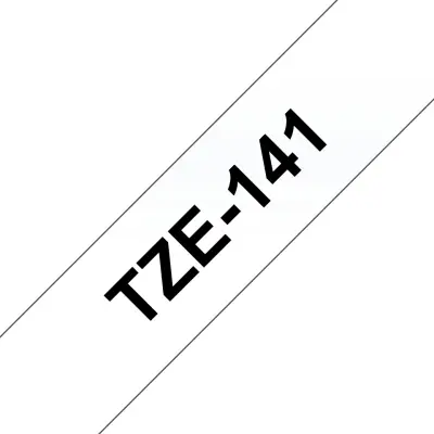 Brother Tze-141 združljiv laminirani trak - 18 mm x 8 metrov črn/prozoren