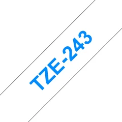 Brother Tze-243 združljiv laminirani trak - 18 mm x 8 metrov modro/bel
