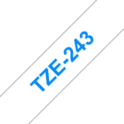 Brother Tze-243 združljiv laminirani trak - 18 mm x 8 metrov modro/bel