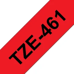 Brother Tze-461 združljiv laminirani trak - 36 mm X 8 metrov črno/rdeč