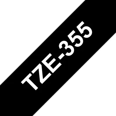 Brother Tze-355 združljiv laminirani trak - 24 mm x 8 metrov bel/črn
