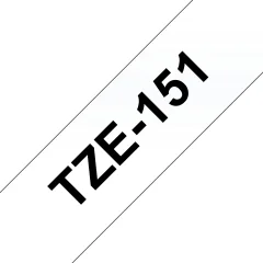 Brother Tze-151 združljiv laminirani trak - 24 mm x 8 metrov črn/prozoren