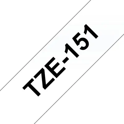 Brother Tze-151 združljiv laminirani trak - 24 mm x 8 metrov črn/prozoren